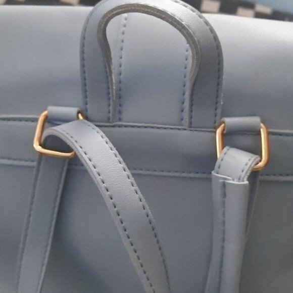 Dasein Baby Blue Leather Handbag Backpack - Picture 3 of 8